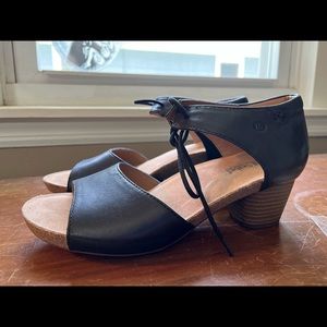 Josef Seibel comfort heels leather sandals shoes sz EUR 39 US 8-8.5 Germany